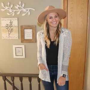 Miss Me gray and white cardigan